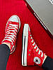 Жіночі кеди Converse All Star Red High Конверс високі на платформі червоного кольору текстиль демісезон, фото 10