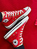 Жіночі кеди Converse All Star Red High Конверс високі на платформі червоного кольору текстиль демісезон, фото 11