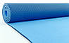 Килимок для йоги та фітнесу Yoga mat 2-х шаровий TPE+TC 6mm FI-3046-5 ( 1.83*0.61*6mm) синій-блакитний, фото 2
