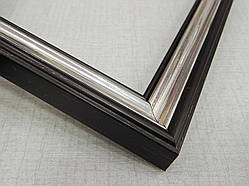 Рамка 40х40. Для картин, плакатів, фото ... 26 мм "Чорний зі сріблом"