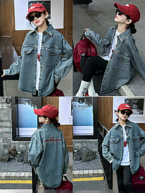 Джинсова подовжена сорочка для хлопчика