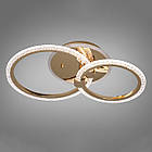 Світлодіодна люстра 55 Вт з підсвічуванням основи та пультом д/к колір каркасу золотий D-A9291/2G LED 3color, фото 2