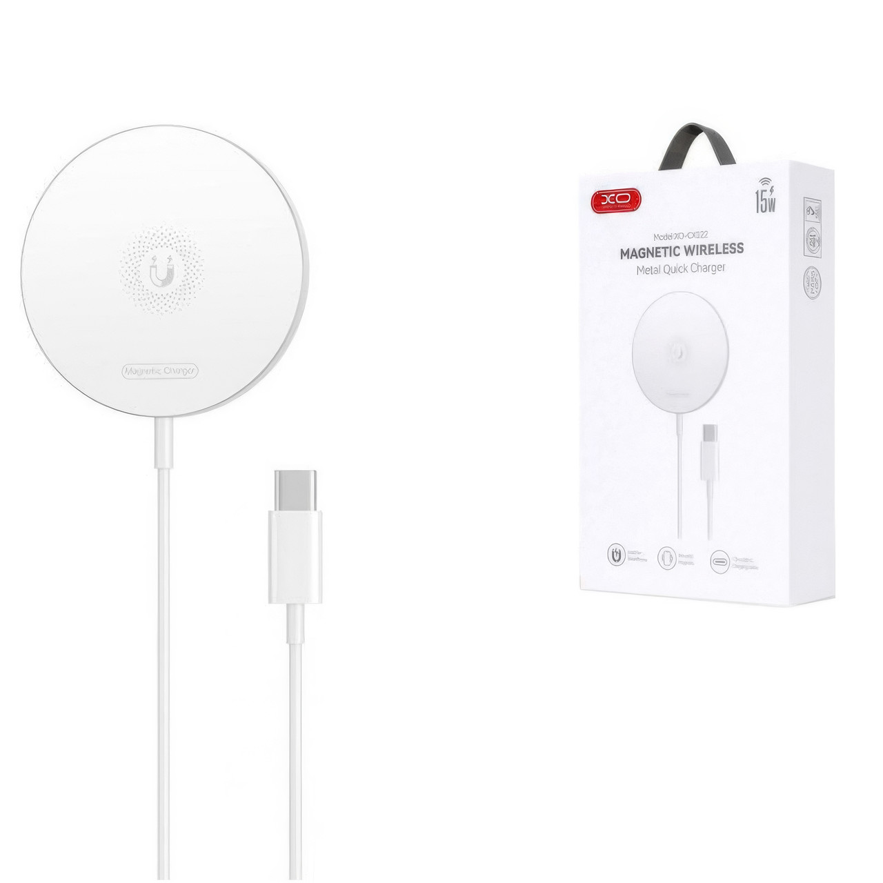 Бездротова зарядка для телефонів XO CX022 Magnetic 15W, Білий, бездротовий зарядний пристрій