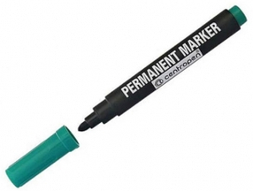 Перманентний маркер "Centropen" товстий круглий зелений 2,5 мм KNZ