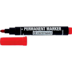 Перманентний маркер "Centropen" товстий круглий червоний 2,5 мм KNZ