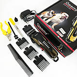 Машинка для стрижки тварин Gemei GM 6063 + 4 насадки грумінгу JK-82, фото 5