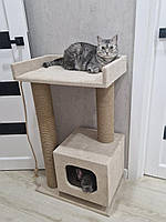 Кігтеточка комплекс будиночок для кота з лежанкою 85*55*35 см