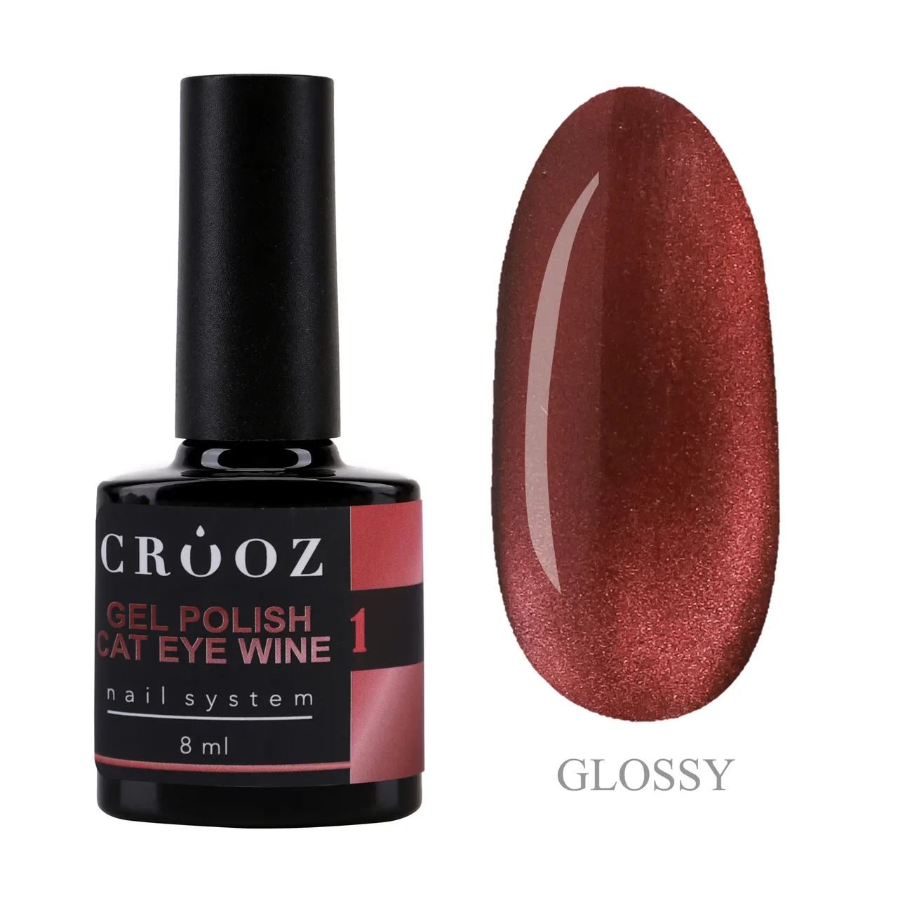Crooz Гель-лак Wine Cat 1, 8 мл, фото 1