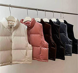 Базова жіноча тепла стильна замшева велюрова весняна безрукавка замша 200 жилет на блискавці з велюру