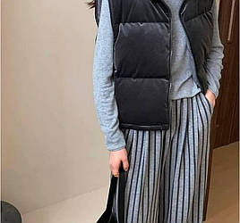 Базова жіноча тепла стильна замшева велюрова весняна безрукавка замша 200 жилет на блискавці з велюру графіт, 42/44