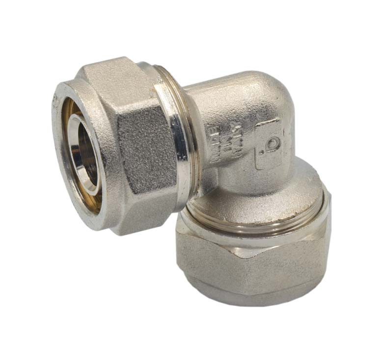 Кутник обтискний рівний Bonomi DN 20x20 для металопластикових труб (Італія) 39512020, фото 1