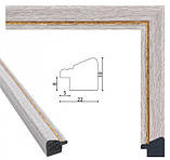 Рамка А2 (420х594). Біле деревоз окантовкою. Профіль 22 мм. Для картин, дипломів, вишивок, фото 2