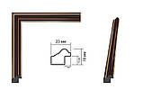 Рамка пластикова 30Х40. Профіль 23 мм. "Шоколадно-бронзовий". Для фото, картин, вишивок, плакатів, фото 3