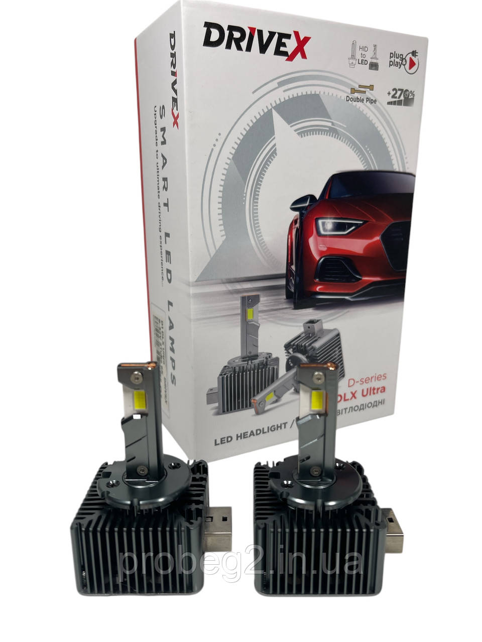 Led-лампи d1s Drivex DlX Ultra 6000 k 55 w 10000 lm 9-32 v 2 шт