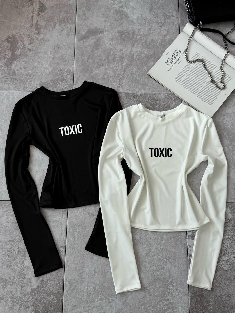 Жіночий базовий повсякденний лонгслів TOXI що обтягує прогулянковий кроп топ довгий рукав кофта дайвінг, фото 1