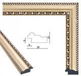 Рамка 40х60. Золото з орнаментом. Профіль 29 мм. Для картин, дипломів, вишивок, фото 2