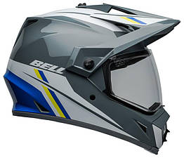Шолом для мотокросу з візором дуал спорт Bell MX-9 Adventure MIPS Alpine Gloss Gray - Medium (57-58см) УЦЕНКА