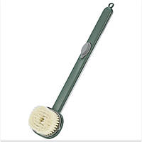 Щітка для душу з довгою ручкою та ємністю для гелю, 36см, Зелена DS