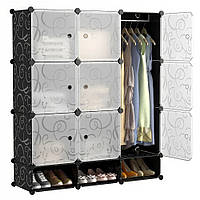 Пластикова шафа для одягу на 12 відділень,127х110х37см DS