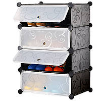 Пластикова шафа для взуття на 4 секції,76х39х37см,MP A1-4 DS