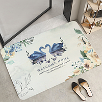 Водопоглинаючий килимок для ванної 50⨯80 см з антиковзаючим покриттям, Лебідь DS