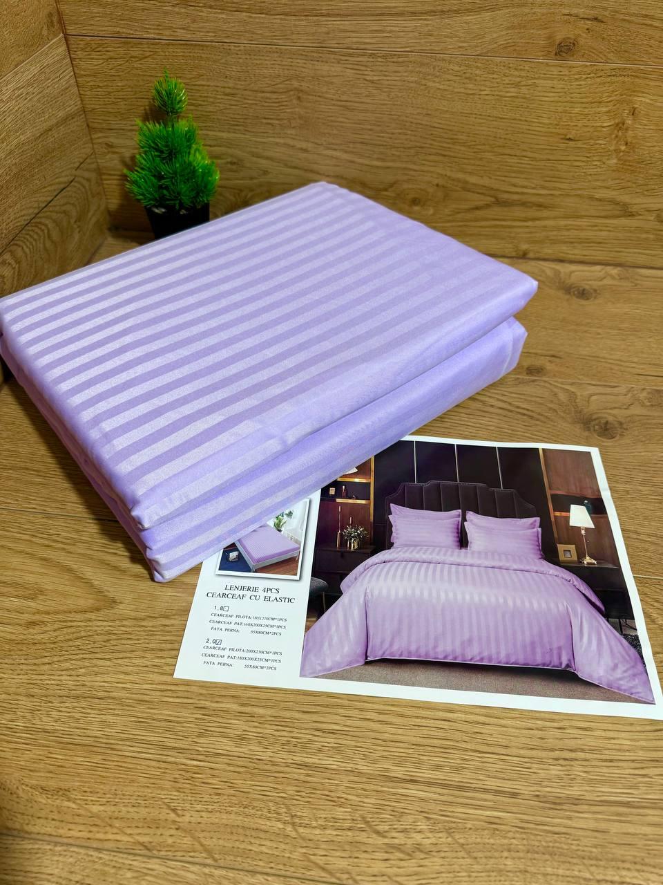 Постільна білизна євро Страйп Сатин/Комплект сатинової постільної білизни, фото 1