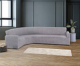 Натяжной чехол на угловой диван жаккардовый/Чехол на угловой диван универсальный Турция, фото 5