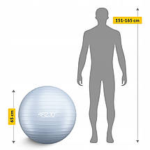 М'яч для фітнесу (фітбол) 4FIZJO 65 см Anti-Burst Grey (P-5905973404785), фото 2