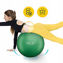 М'яч для фітнесу (фітбол) 4FIZJO 65 см Anti-Burst Green (P-5907739316332), фото 5