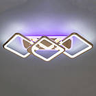 Світлодіодна люстра 75 Вт з підсвічуванням основи та пультом д/к колір каркасу золотий D-9171/2+1G LED 3color, фото 2