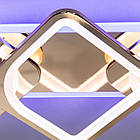 Світлодіодна люстра 75 Вт з підсвічуванням основи та пультом д/к колір каркасу золотий D-9171/2+1G LED 3color, фото 5