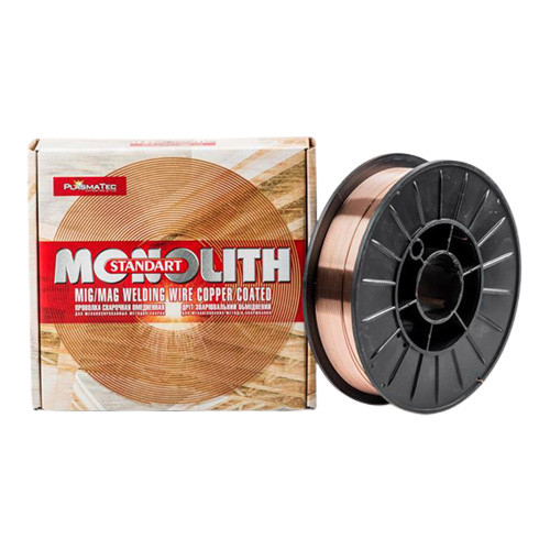 Дріт зварювальний обміднений (0.8 мм, 5 кг) для напівавтомата Monolith G4Si1 (Св-08Г2С), фото 1