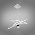 Підвісна світлодіодна люстра "кільця" 145 Вт з пультом колір каркасу білий D-3439-800+600+400WH, фото 2