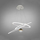 Підвісна світлодіодна люстра "кільця" 145 Вт з пультом колір каркасу білий D-3439-800+600+400WH, фото 5