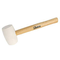 Киянка гумова 340 г, 53 мм дерев'яна ручка Kubis 02-02-4334 біла