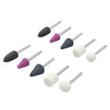 Шліфувальні камені набір 10 шт, хвостовик 3 мм Kubis 07-01-9100, фото 2