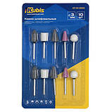 Шліфувальні камені набір 10 шт, хвостовик 3 мм Kubis 07-01-9100, фото 3