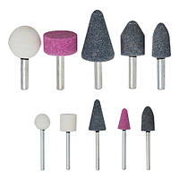 Шліфувальні камені набір 10 шт, хвостовик 3 мм, 6 мм Kubis 07-01-9101