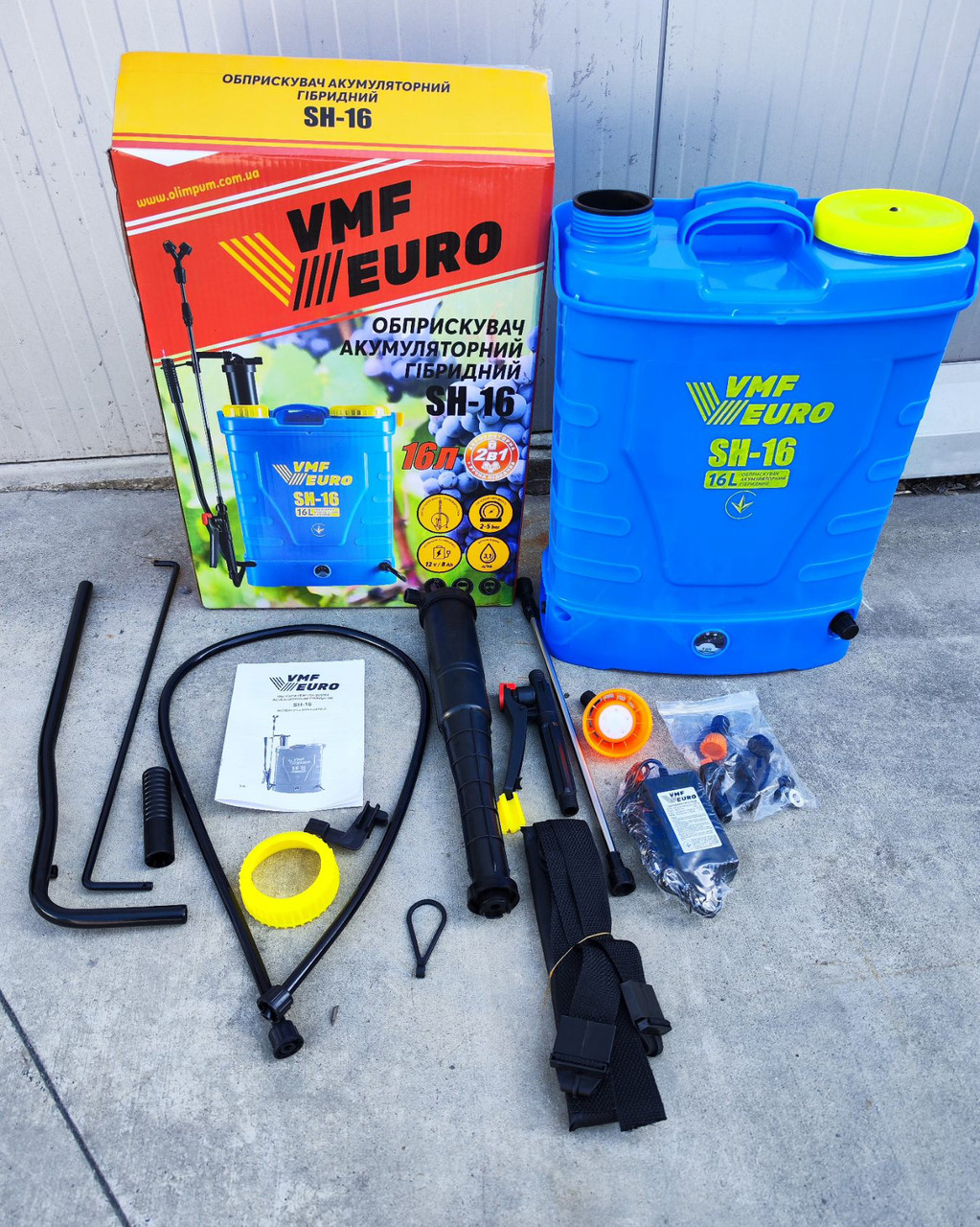 Обприскувач акумуляторний 16 л з ручною підкачкою (2 в 1) VMF EURO SH-16