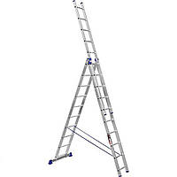 Алюмінієва драбина трисекційна 3×8 VMF EURO універсальна