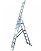 Алюмінієва драбина трисекційна 3×7 VMF EURO універсальна