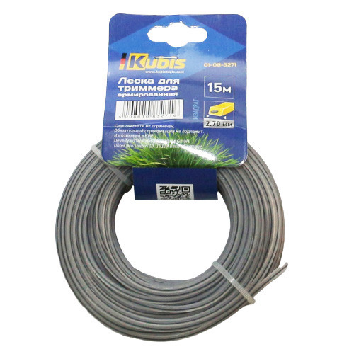 Жилка для тримера 2.7 мм 15 м армована зірка Kubis 01-08-3271, фото 1