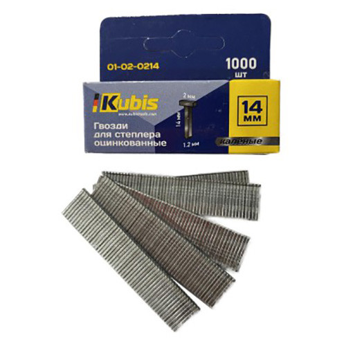 Цвяхи для степлера 14 мм Kubis 01-02-0214 гартовані 1000 шт, фото 1