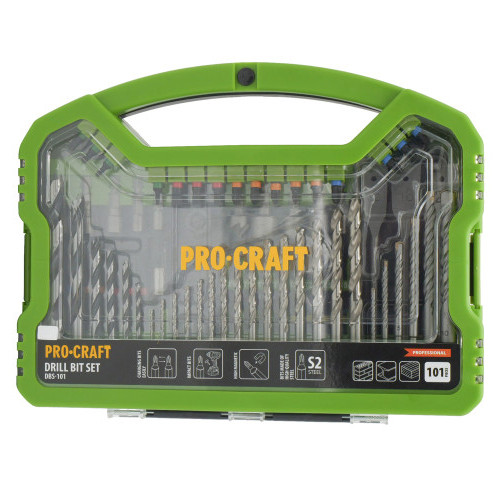 Набір свердл та біт 101 шт Procraft DBS-101 для шуруповерта в кейсі