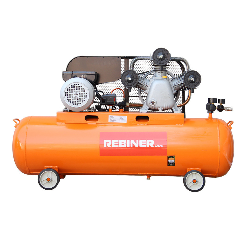 Компресор трициліндровий Rebiner 120 л (9 кВт, 850 л/хв, 380 В)