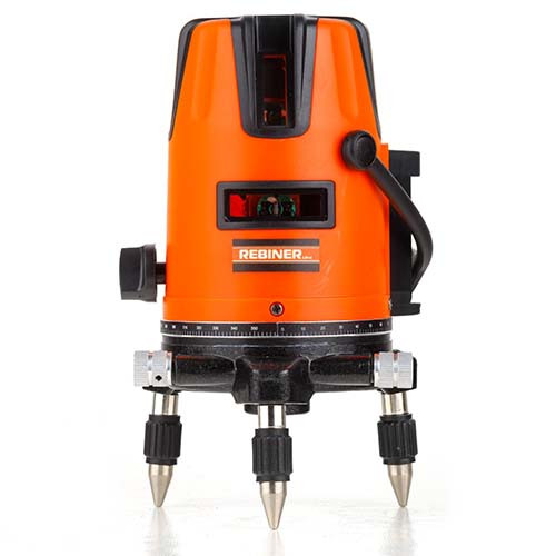 Лазерний рівень 5 променів Rebiner RLE-5D зелений діод, фото 1