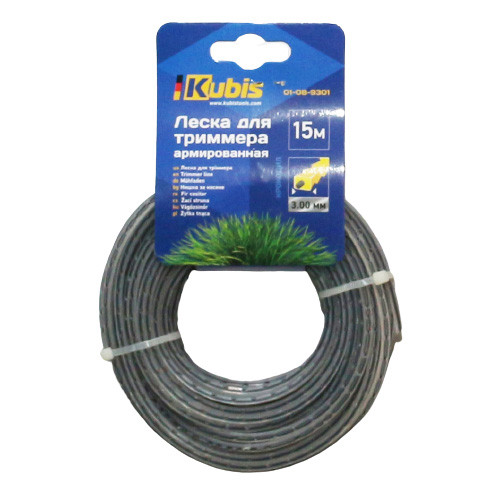 Жилка для тримера 3.0 мм 15 м армована зуб пилки  Kubis 01-08-9301, фото 1