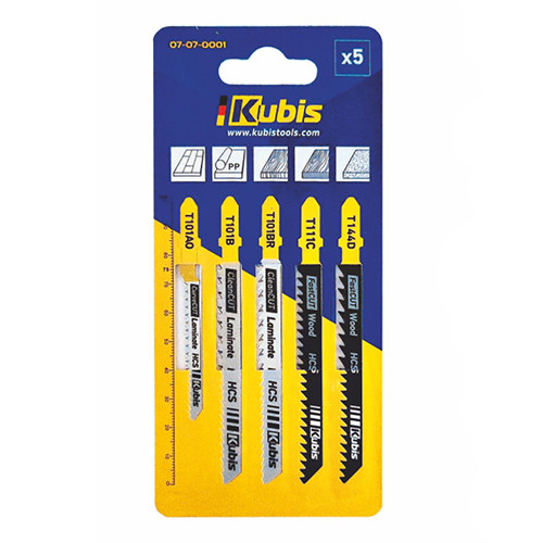 Пилки для лобзика 5 шт (дерево, ламінат) Kubis 07-07-0001, фото 1