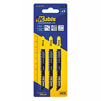 Пилки для лобзика 3 шт (дерево, ламінат, фанера, ДСП) Kubis 07-07-0111