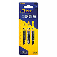 Пилки для лобзика 3 шт (дерево, ламінат, фанера, ДСП) Kubis 07-07-0119